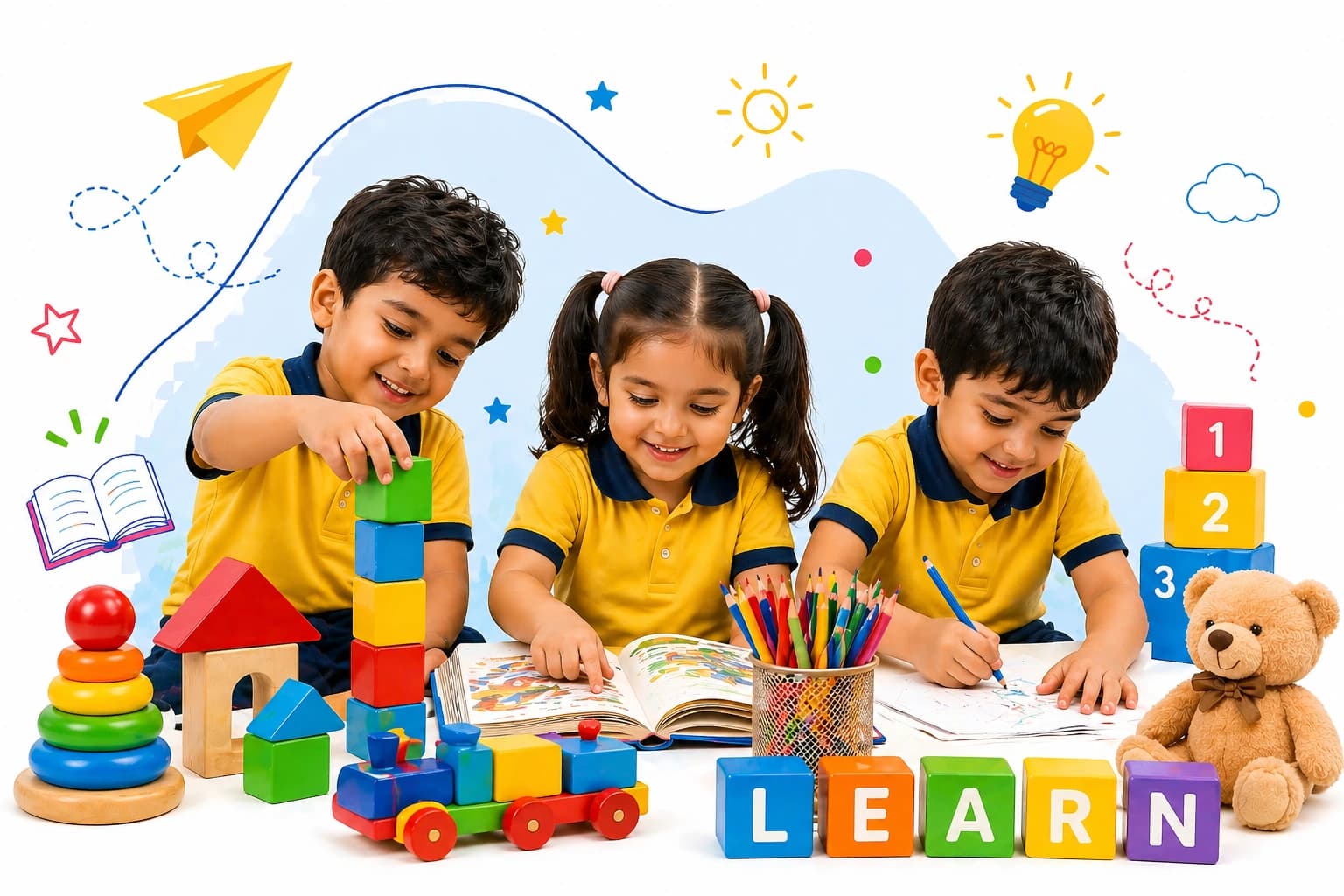 Preschool kids learning