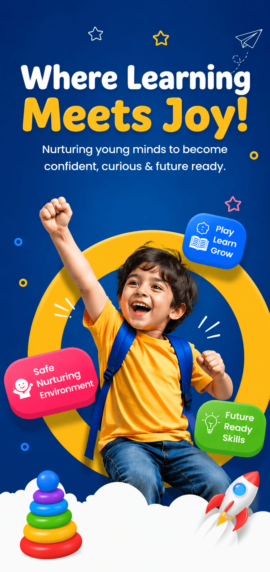 Happy kids in preschool environment